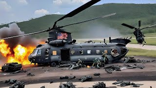 27 US CH47 Chinook Helicopters carrying 2000 troops shot down by Russian ATGM amp KA52 Heli [upl. by Namrac]