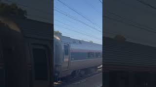 Amtrak Pennsylvanian Train speed past Metropark Station with a Horn salute amtrak shorts [upl. by Flossi]