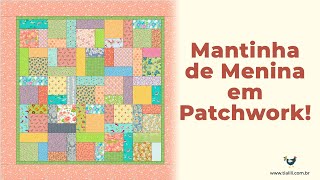 BABY QUILT PARA MENINAS fazendo colchas de Patchwork com retalhos de tecidos para doar [upl. by Halsey]