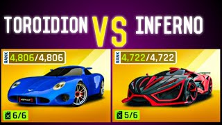 Asphalt 9  Max Toroidion 1MW Vs Max Inferno Automobili [upl. by Henriha738]