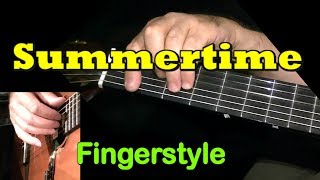 SUMMERTIME Fingerstyle Guitar Lesson  TAB by GuitarNick [upl. by Best]