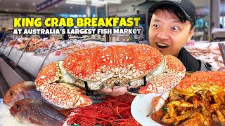 400 Worlds BEST quotWhole KING CRABquot amp LOBSTER NOODLE Breakfast at LARGEST Fish Market in Australia [upl. by Mehetabel921]