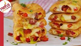 HAFTA SONU HEMEN DENEYİN 😍 Kapış Kapış Giden Pratik Pizza Börek [upl. by Ahsiuq]