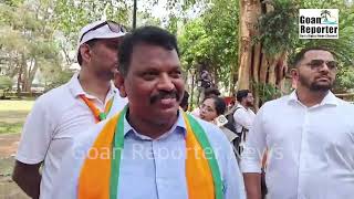 Goan Reporter News MLA Michael Lobo comments on BJP North Goa candidate filling nomination form [upl. by Leahcym]