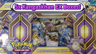 Opening 5x Kangaskhan EX boxes Pokemon TCG unboxing [upl. by Pantheas824]