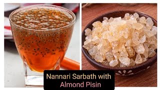 Nannari Sarbath with badam pisin  Almond pisin recipes பாதாம் பிசின் கலந்த நன்னாரி சர்பத் [upl. by Nedrah]