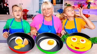 Vania Mania Kids Cooking Challenge with Grandma  More Kids Videos [upl. by Neerahs]