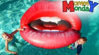 THERES GIANT LIPS IN OUR POOL  Mommy Monday [upl. by Ennirak]