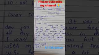 Diary Writing in English  How to write ✍️ diary entry  Sam A1 Education [upl. by Ng]