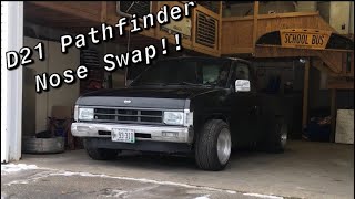 Nissan Hardbody D21 Pathfinder Nose Swap  New Transmission [upl. by Terriss]