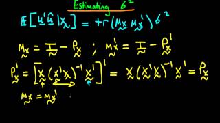 Estimating the error variance in matrix form  part 5 [upl. by Carlo964]