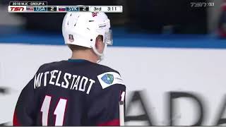 Casey Mittelstadt with a highlight reel goal to tie the game for the United States against Slovakia [upl. by Bogie]