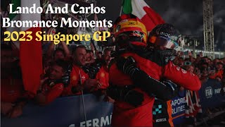 Lando Norris and Carlos Sainz Bromance Moments 2023 Singapore GP ferrari maclarenf1 [upl. by Hercules]