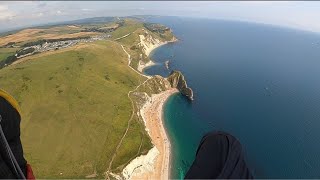 Paragliding Ringstead to Durdle Door in Dorset [upl. by Nodnek]