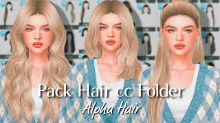 VOCÊS PRECISAM TER ESSE PACK DE CABELOS NO JOGO DE VOCÊS  CABELOS ALPHA  PACK HAIR CC FOLDER TS4 [upl. by Stillman]