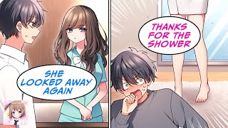 RomCom The receptionist who looks away got drenched When I lent her the shower… Manga Dub [upl. by Anav]