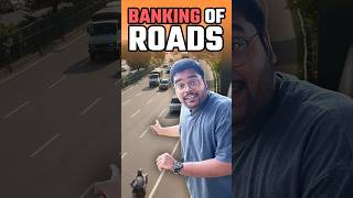 Banking Of Roads Explained 🛣️ shorts road safety informative hindi curious physics cars24 [upl. by Radloff56]