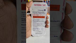 Ketorol DT tablet  Ketorolac Tromethamine 10 mg tablet shorts [upl. by Ecnerual]