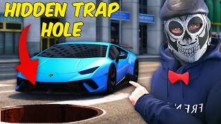 Using a Secret Trap Hole to Steal Cars in GTA5 RP [upl. by Uchida]