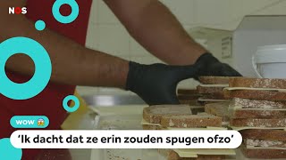 Kinderen eten broodjes die gesmeerd zijn door gevangenen [upl. by Wittenburg]