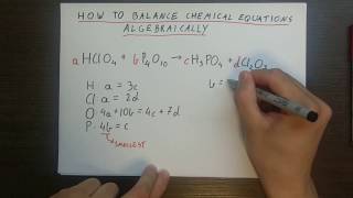 How to balance chemical equations algebraically [upl. by Baun]