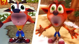 Crash Bandicoot  All Death Animations Comparison N Sane Trilogy vs Original [upl. by Katheryn]