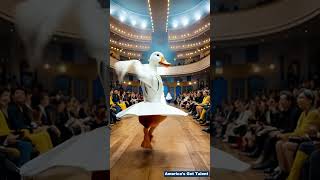 Transformed Duck Fashion Show on Americas Got Talent Beautiful Duck in AGT ai talent agt [upl. by Ilyk]