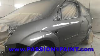 Max Meyer 0200 clearcoat Review on this Ford Fiesta Repaint Using Iwata w400 [upl. by Nnaid676]