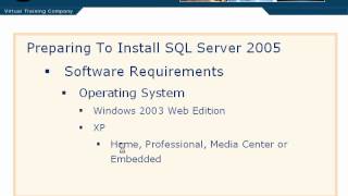 Preparing To Install SQL Server 2005 Lesson 22 [upl. by Theressa754]