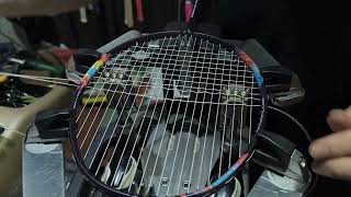 YONEX NANOFLARE 700 Pro badminton racket restringing with YONEX EXBOLT63 [upl. by Vallo]