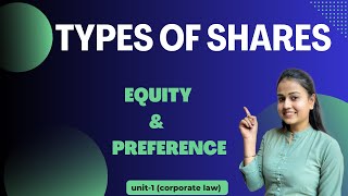 What is share  Types of shares  equity and preference  Types of preference shares in company law [upl. by Leonanie]