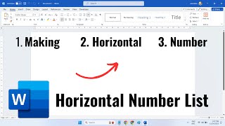 Making a horizontal number list in Microsoft Office Word  Horizontal bulleted list in Word [upl. by Roma]