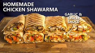 I made LEGIT CHICKEN SHAWARMA sandwiches at home and it was amazing [upl. by Pacien]