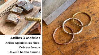 Te enseño a hacer Anillos Fáciles y Bonitos en Plata Cobre y Bronce Tutorial joyería para navidad [upl. by Kay460]