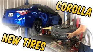 BALD TIRES 😮 New Tires 21545 R17 Hankook Toyota Corolla S 17quot wheels [upl. by Ennaihs]