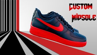 Custom Air Force 1 Shoes I Midsole Color change with Angelus Paint [upl. by Yarazed630]