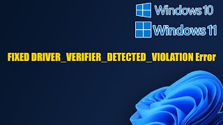 FIXED DRIVERVERIFIERDETECTEDVIOLATION Error In Windows 1110 [upl. by Kittie]