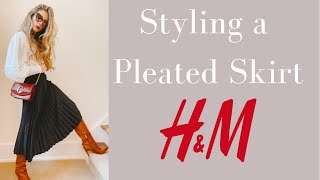 7 HampM Pleated Midi Skirt Outfits for Fall [upl. by Etnuad]