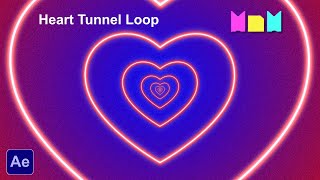 Heart Tunnel Loop Animation in After Effects  After Effects Tutorial [upl. by Eneroc]