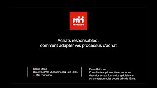 Formation M2i  Achats responsables  comment adapter vos processus dachat [upl. by Norval]