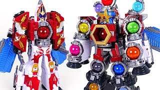 Power Rangers Uchuu Sentai Kyuranger DX Gigant Houohu and DX Kyutamajin  DuDuPopTOY [upl. by Esya126]