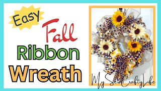 How to make a Fall Ribbon Wreath Autumn Door Decoration [upl. by Evelina]