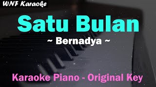 Bernadya  Satu Bulan Karaoke Piano Original Key Female Key [upl. by Labaw]