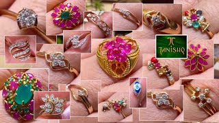 Tanishq Latest Diamond Ring Ruby Emerald Ring Starting at 11 000Light weight RingsBangaloreDeeya [upl. by Benny]