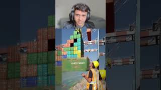 REACT ZACH KING  TETRIS COM CONTAINERS NA VIDA REAL😱😱 shorts [upl. by Reteip]