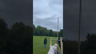 Traction Trebuchet Throwing Pumpkin Over 100 Yards [upl. by Juanne]