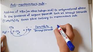 Antimarkovnnikovs rule class 11 organic chemistry [upl. by Fradin]