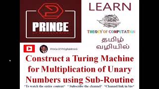 Multiplication of Unary Number System  Turing Machine Problem  Design a Turing Machine  TOC [upl. by Marlin]