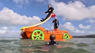 Studland Knoll Beach Slide Car 😅 [upl. by Onitsirc]