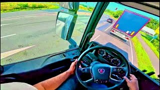 POV Truck Driving in Rheine 🇩🇪 Germany  Scania R450  4K HD  ASMR trucks truck driver pov [upl. by Enelrak440]